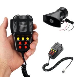 7 Tone Sound Car Recording Emergency Siren Mic Emergency Amplifier Hooter Fire Alarm