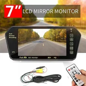 Full HD 7 inch Mirror Link Colour Adjustable Mirror Display With USB Bluetooth & Audio Out No AV