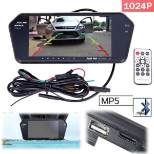7 Inch UHD (Ultra HD) Bluetooth USB Type Rear View Mirror Display With Reverse Camera Full Set