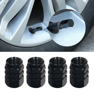 Car Styling Tires Valve Black Colour Aluminum Air Caps 4Pcs