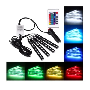 12V Car Atmosphere Wireless Neon Music Sound Changeable Light With Remote Control