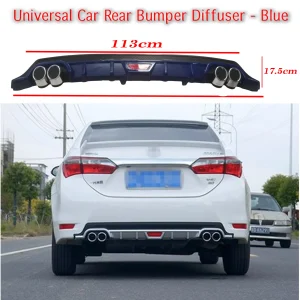 Universal Car Styling Rear Bumper Spoiler Diffuser - Blue & Black