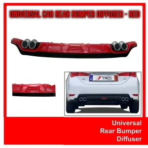 Universal Car Styling Rear Bumper Spoiler Diffuser - Red & Black