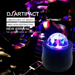 Car DJ Disco Light Mini USB LED Car Interior Regular Color Rotating Strobe Effect Glitter Ball Light D32
