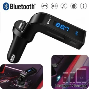 Carg7 Bluetooth Hands Free Calling Kit With MP3 Player FM Transmitter Modulator & USB Car Charger Colour Family Black
