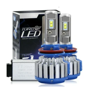 Turbo LED 6000K 8V-48V Trippel Chip LED H11 Light Pair 35W