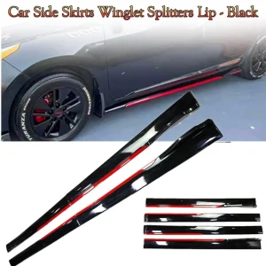 4Pcs Gloss Black Universal Side Skirt Extensions Car Side Skirts Winglet Splitters Lip