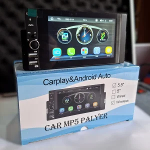 Car Radio MP5 Player 1 Din Bluetooth HD 5.5" Touch Screen Multimedia FM ISO Power Aux Input Bluetooth USB Mirror Link With Carplay & Android Auto