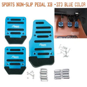 3Pcs Blue Sports Non-Slip Car Pedal Cover Set Pedal Kit for Universal Aluminum Manual Transmission Styling Accessories