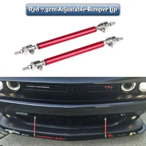 Universal Adjustable Racing Front Bumper Lip Splitter Rod Strut Tie Bar Support Kit Colour Red Length 7.5cm