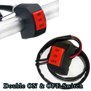 Universal Motorcycle Switch ON/ON/OFF Connector Push Button Switch Handlebar Headlight Fog Spot Light Controller Switch