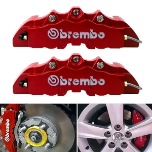 2Pcs "BREMBO" Disk Brake Caliper Cover Set Medium Size(M) Red Color
