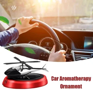 Solar Power Rotatable Car Dashboard Decoration Airplane Style Aroma Perfume - Red