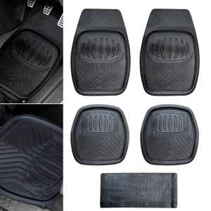 Front And Rear Black Colour Bucket Mats 5Pcs Full Carpet Set