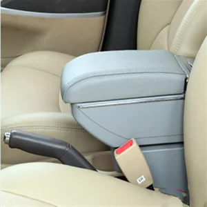 Universal Super Luxury Leather Console USB Phone Charging Chrome Armrest Gray Colour