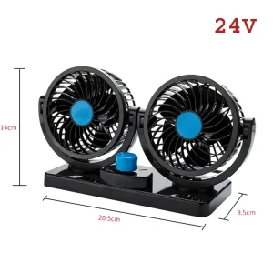 Vehicle 24V 360 Degree Adjustable Portable Low  Noise Air Cooling Fan