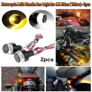 Motor Bike Handle Turn Signal Indicator Blinkers Light - Yellow & White