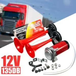 12V 135DB Loud Sound Dual Twin Air Compressor Horn Full Kit