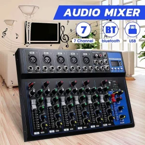 7 Channel Yamaha F7 Mixer Bluetooth USB MIC 3 Equalizer Effect Professional DJ Digital Audio Mixer Controller
