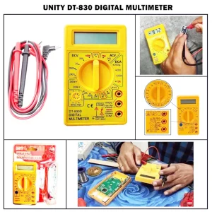 DT-830D Digital Multimeter with Buzzer Square Wave Output Voltage Ampere Ohm Tester Probe DC AC LCD Overload Protection