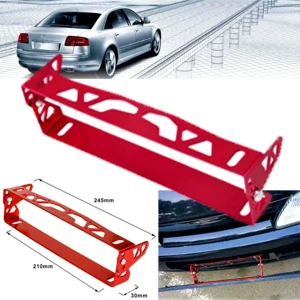 Universal Car Styling Aluminum License Plate Frame Adjustable Number Plate Holder Colour Red