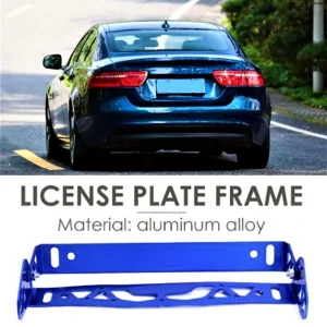Universal Car Styling Aluminum License Plate Frame Adjustable Number Plate Holder Colour Blue