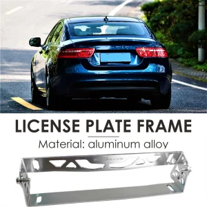 Universal Car Styling Aluminum License Plate Frame Adjustable Number Plate Holder Colour Silver