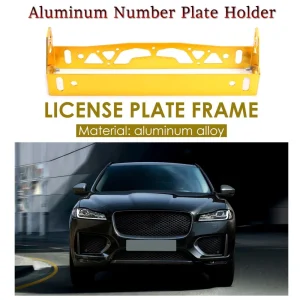 Universal Car Styling Aluminum License Plate Frame Adjustable Number Plate Holder Colour Golden