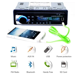 Bluetooth Car MP3 Player With Multi Function FM Radio 1DIN USB SD AUX With Remote Control