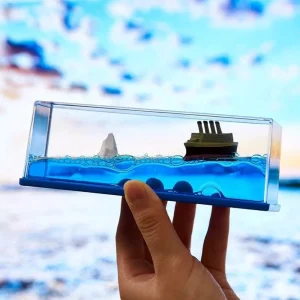 Car Interior Creative Dashboard Decoration Floating Water Titanic Ship With Iceberg Ornament for Car Interior | Home | Office Decoration