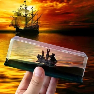 Car Interior Creative Dashboard Decoration Floating Water Pirate Ship Ornament for Car Interior | Home | Office Decoration