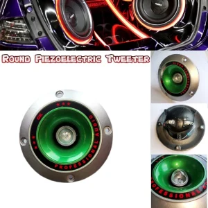 Subwoofer Piezoelectric Green Colour Round Tweeter With Head Driver Loudspeaker Treble And Light Bulb