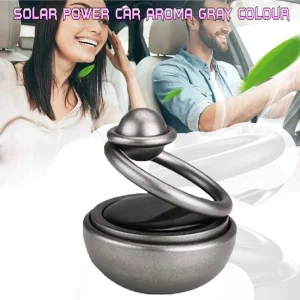 Solar Power Rotatable Gray Color New Aroma Air Freshener Perfume Car Dashboard Ornament