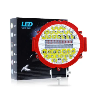 12V-24V Super LED Waterproof 51W Cab Van SUV Type Red Colour Round Fog Light 1Pc