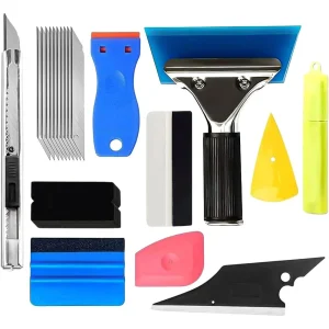 Car Window Tint Kit: 10-Piece Professional Manual Window Film Application Kit with Tools and Accessories for Large and Small Cars