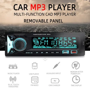 Car Bluetooth MP3 FM Radio Single Din Setup Player With USB/ SD/ AUX/ RCA & Sub Out Modal: 6608