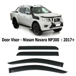 Window Visor For Nissan Navara NP300 2017+ Side Window Deflector Sun Wind Rain Shield