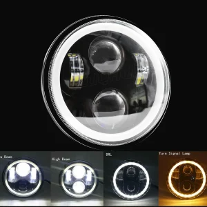 5.75 Inch 45W High Low Beam & White, Yellow DRL/ Halo, LED Full Ring Headlight