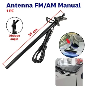 Three Wheel / Car / Van AM-FM Radio High Power Antenna Black Colour
