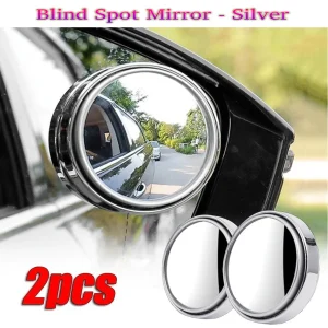 2Pcs Car Blind Spot Dead Zone Rearview Side Mirror Silver Color