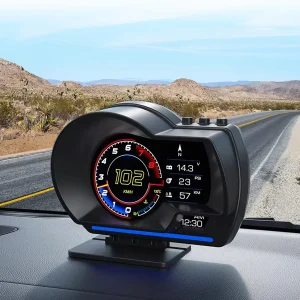 Car HUD Head Up Display P6, OBD Gauge Display+GPS Speedometer Dual System Smart Gauge Display