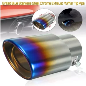 Blue Chrome Stainless Steel Exhaust Muffler Tip Pipe End
