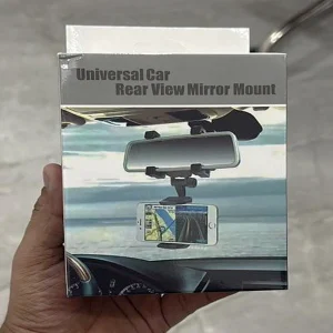 Universal Car Rear View Mirror Phone Holder - 360° Rotating Adjustable Mount - Secure Navigation Stand for All Smartphones