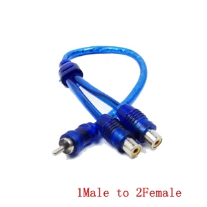 1Pcs Car Audio Cable 1 Male To 2 Female Adapter Cable Wire Splitter Stereo Audio Signal Connector