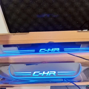 Car Door Foot Step Sill Plate with Mirror Finish Led Compatible with Toyota CHR