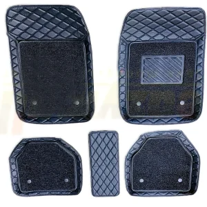 5Pcs Car Floor Mats 3D Carpet Set Universal Waterproof PU Leather For Car Styling Auto Interior Accessories Colour Black
