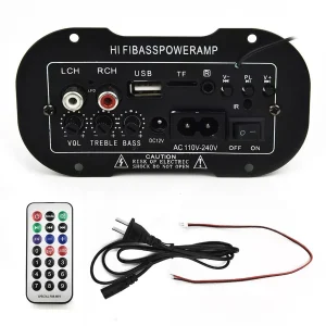 AC 220V-DC 12V Compatible 30W-100W Subwoofer Bass Amplifier Support Bluetooth Radio USB Model: 13000