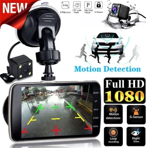 Car Dual Lens 4 Full HD 1080P Front DVR Video Recorder With DVR Reverse Camera