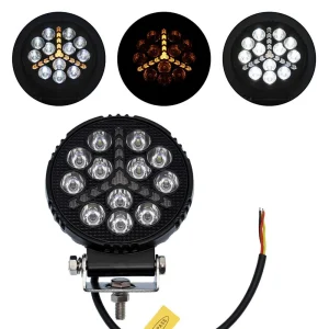 12-LED Super Bright Off-Road Work Light Pod - IP67 Waterproof Fog Lamp & Driving Light for Cars, Trucks, SUVs, & Boats - 1 Piece (Black)