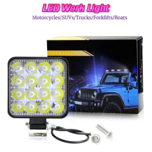 16 LED Type Car/ Bike/ Van/ SUV Automobile External High Brightness 12V LED Fog Light With Bracket